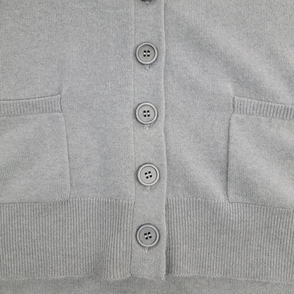 Brunello Cucinelli Cashmere Gray V Neck Button Down Cardigan Sweater - Picture 5 of 16
